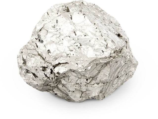 A raw chunk of silver